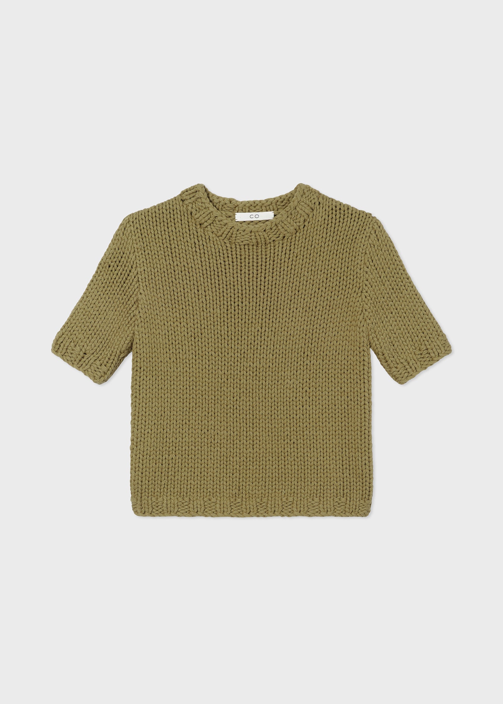 Fitted Sweater in Cotton Knit - Sage