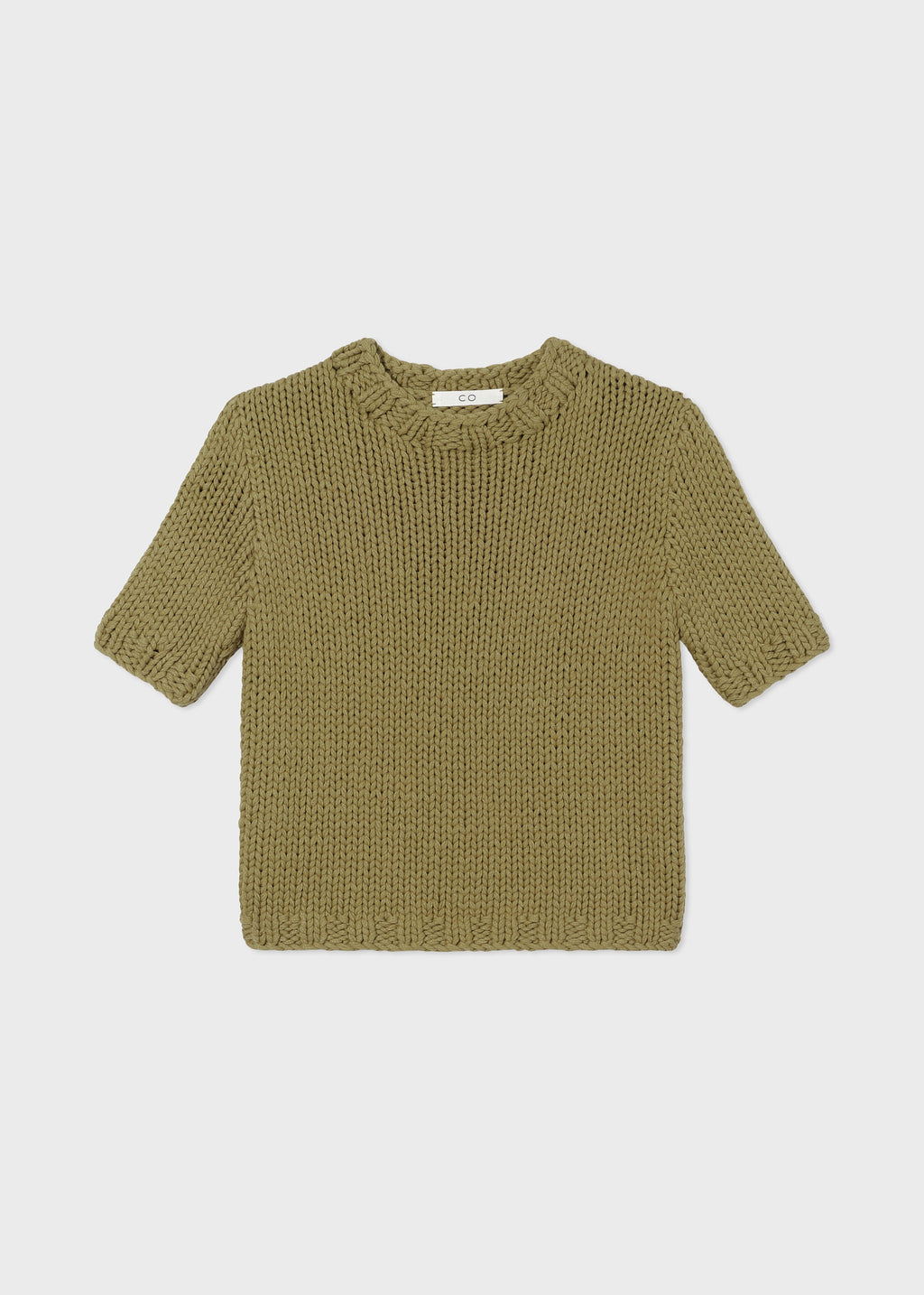 Fitted Sweater in Cotton Knit - Sage - CO