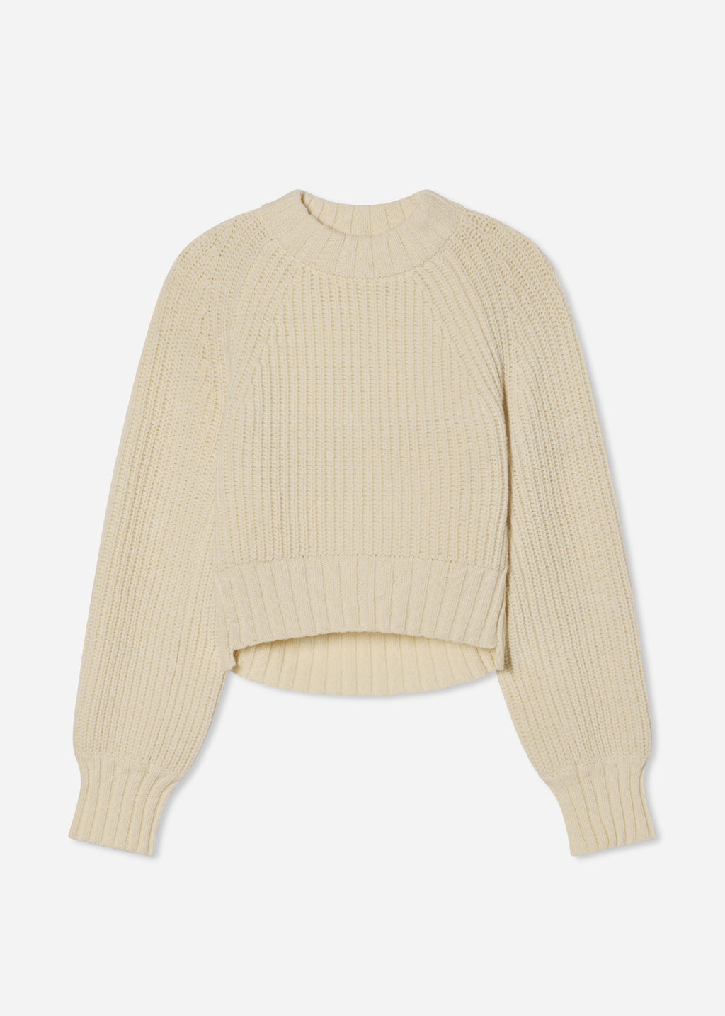 Wool Blend Cropped Sweater - Ivory - CO