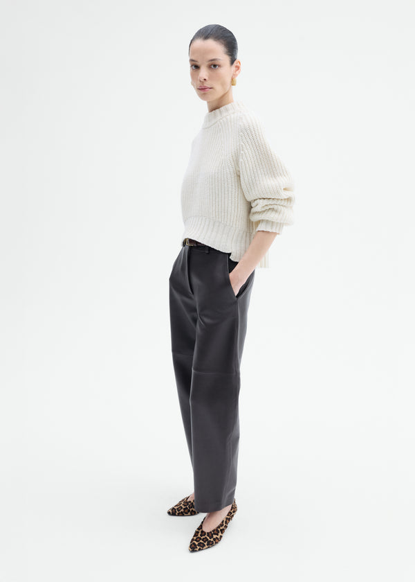 Wool Blend Cropped Sweater - Ivory - CO
