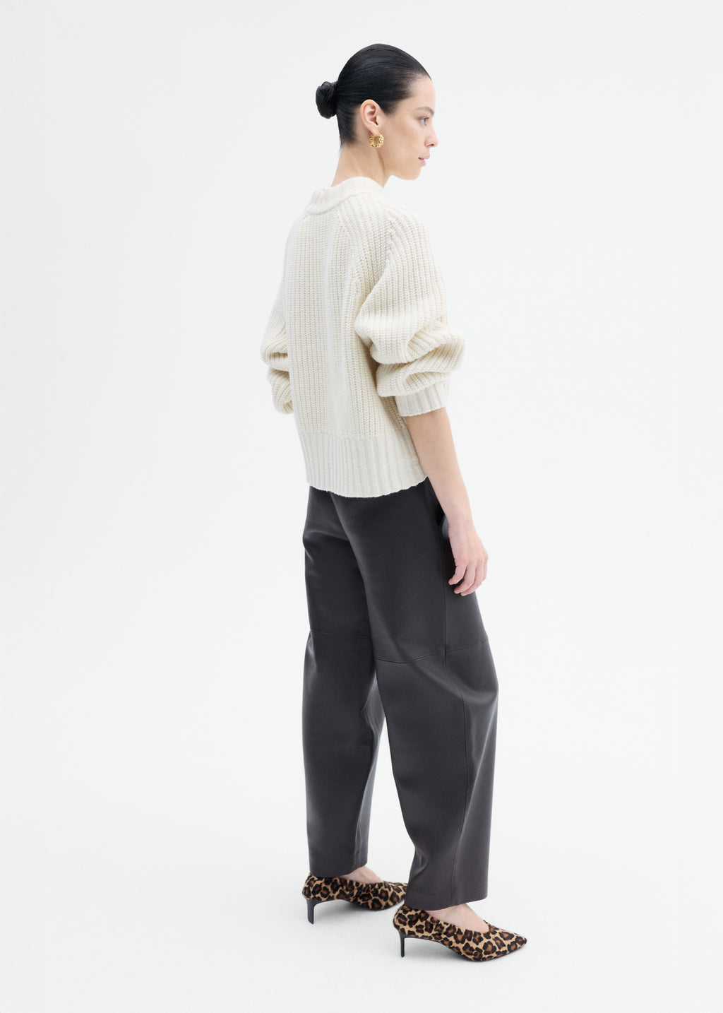 Wool Blend Cropped Sweater - Ivory - CO