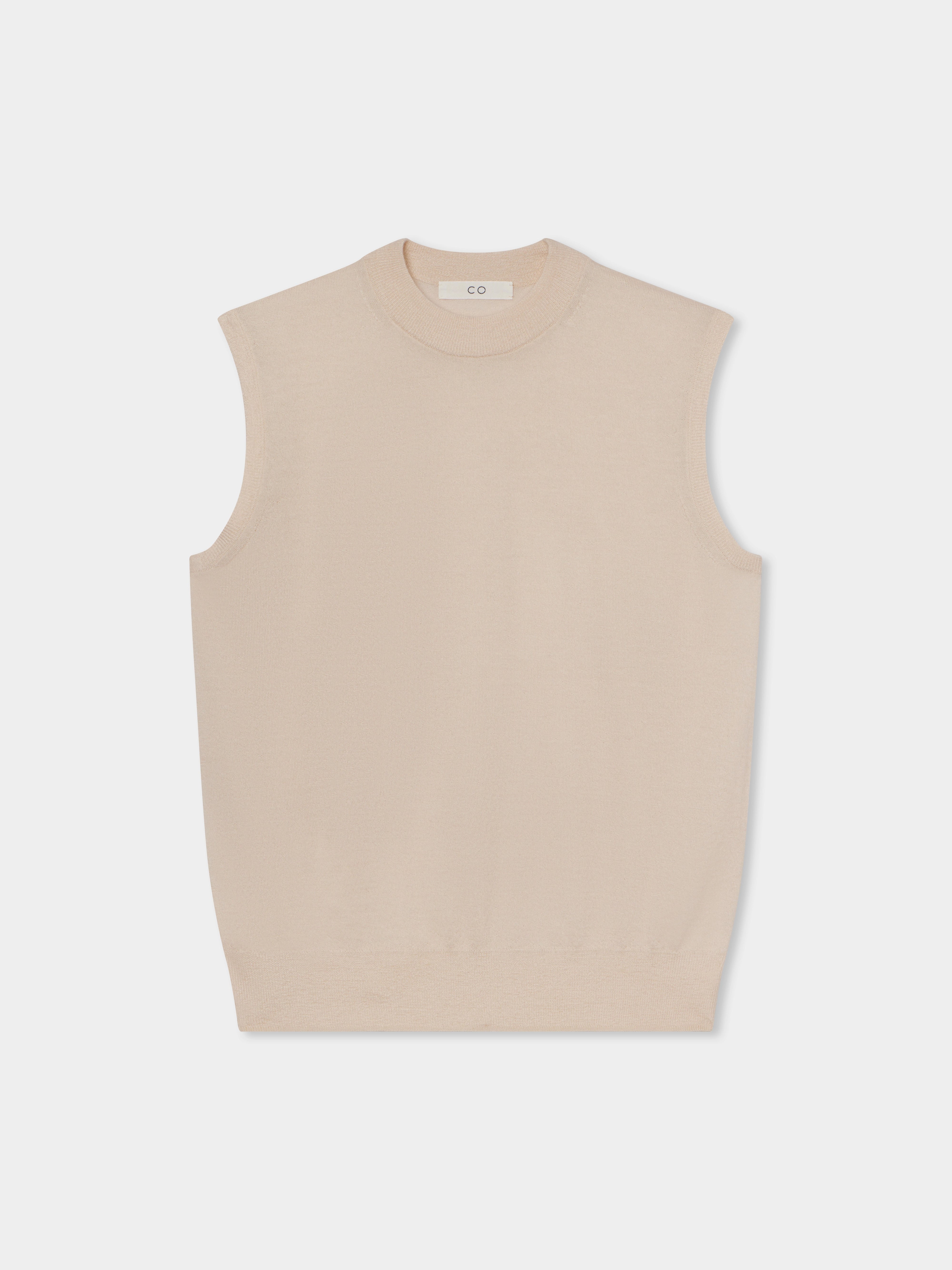 Shell Tank in Fine Cashmere  - Whisper Pink