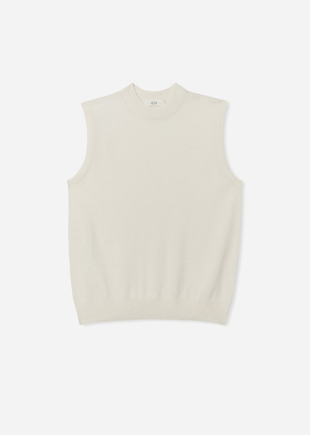 Shell Tank in Fine Cashmere - Ivory - CO