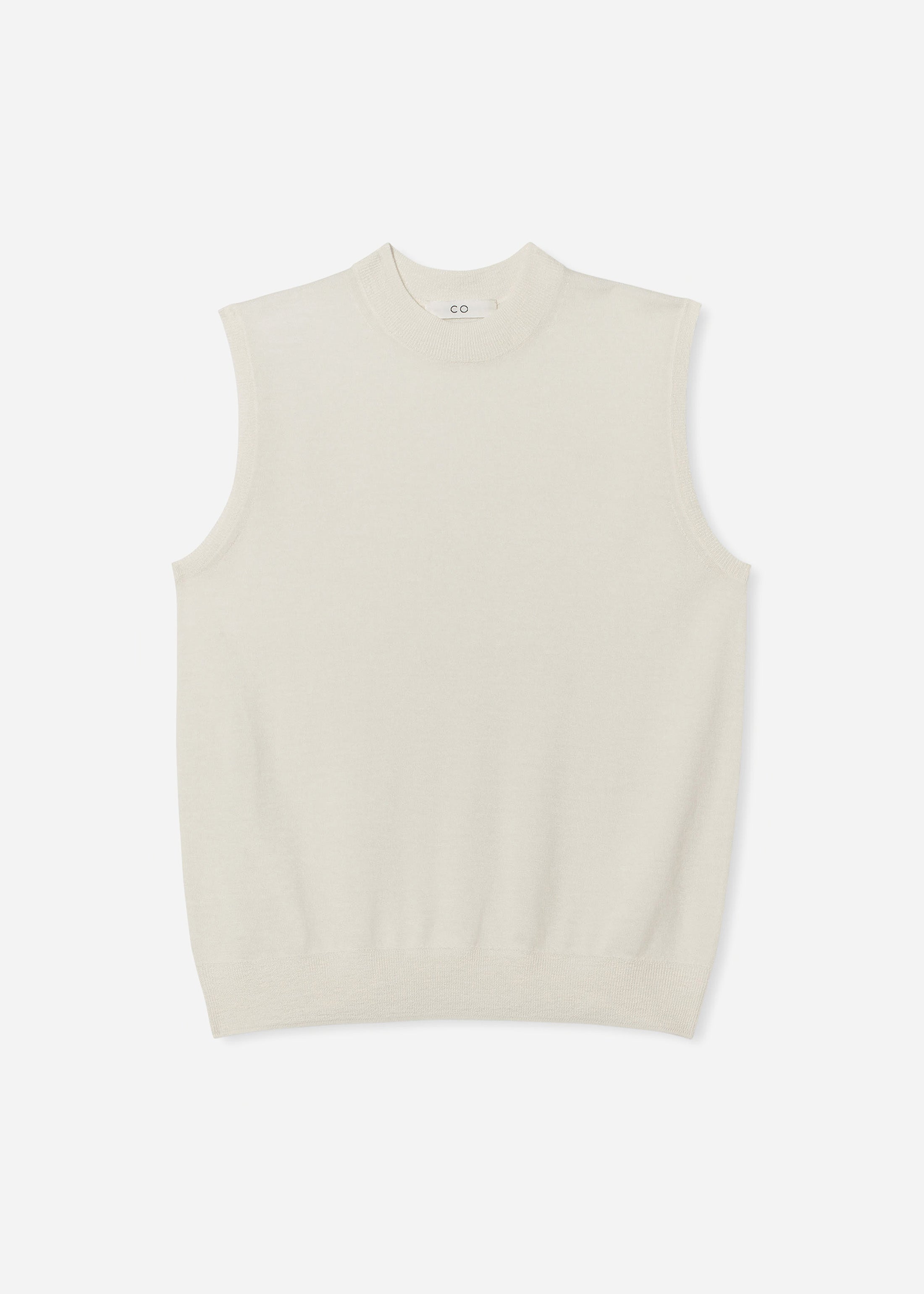 Shell Tank in Fine Cashmere - Ivory