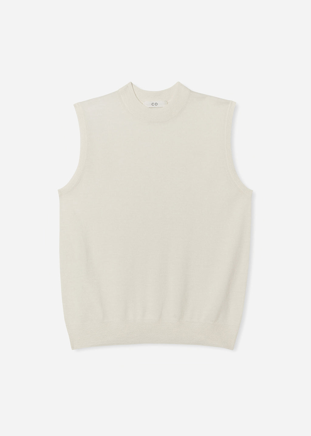 Shell Tank in Fine Cashmere - Ivory - CO