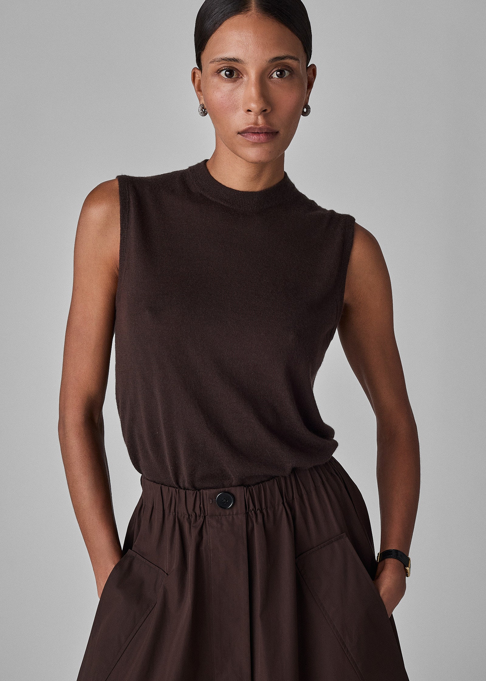 Fine Cashmere Shell - Chocolate