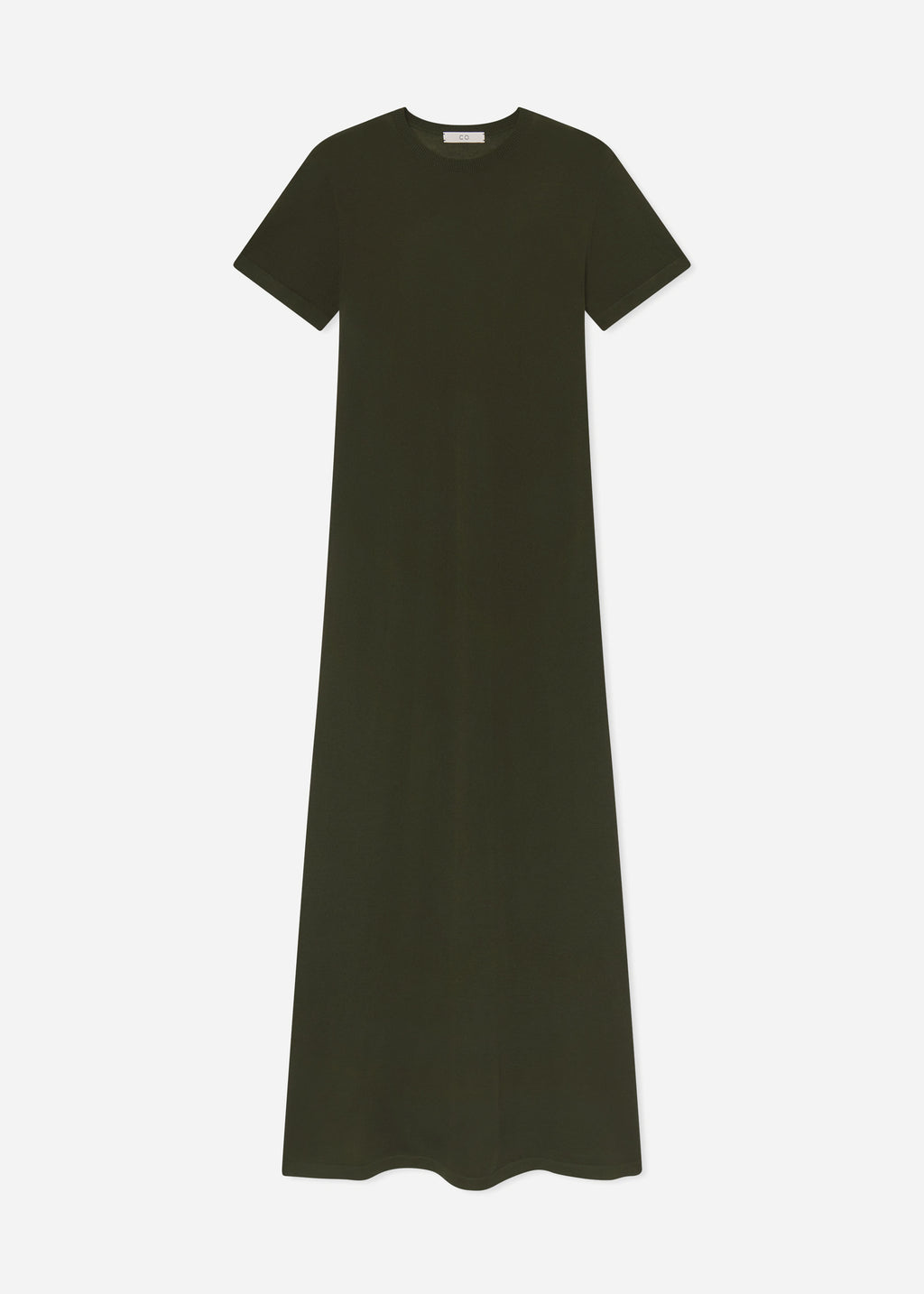 T-Shirt Dress in Fine Cashmere - Olive - CO