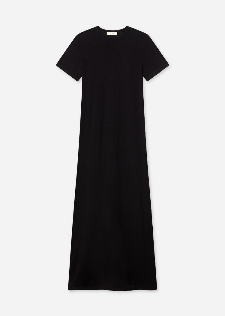T-Shirt Dress in Silk Linen - Black, image 5 of 5