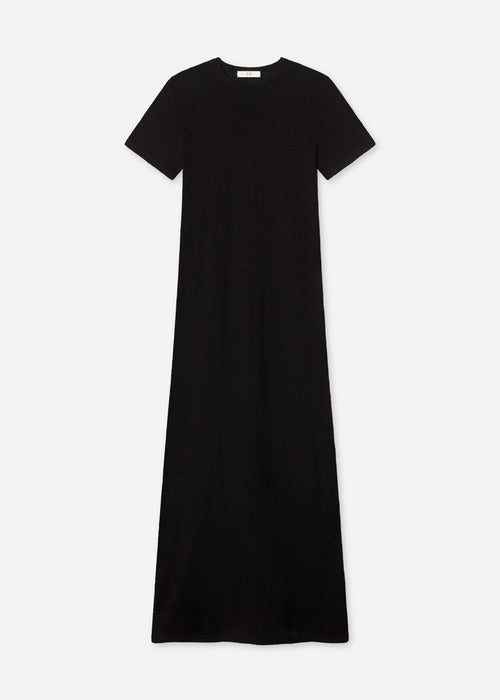 T-Shirt Dress in Silk Linen - Black, image 5 of 5