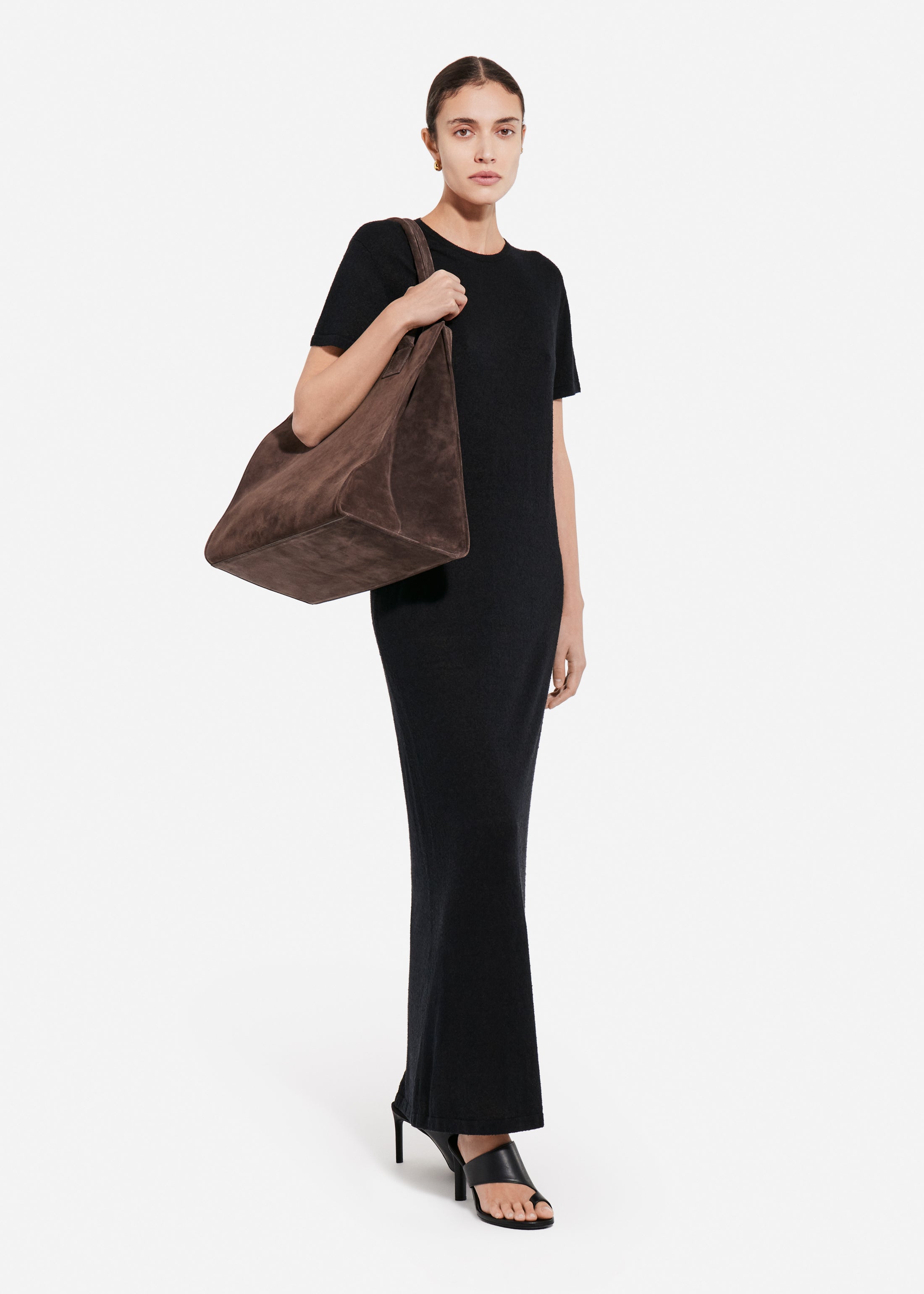 T-Shirt Dress in Silk Linen - Black