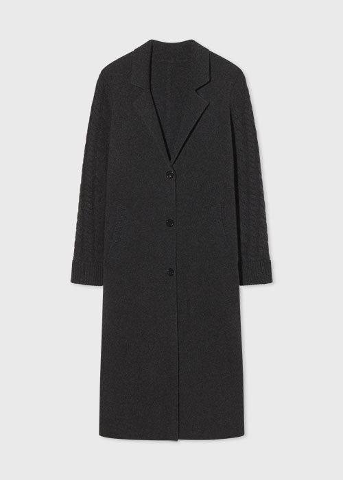 Car Coat in Cashmere - Dark Grey - CO Collections