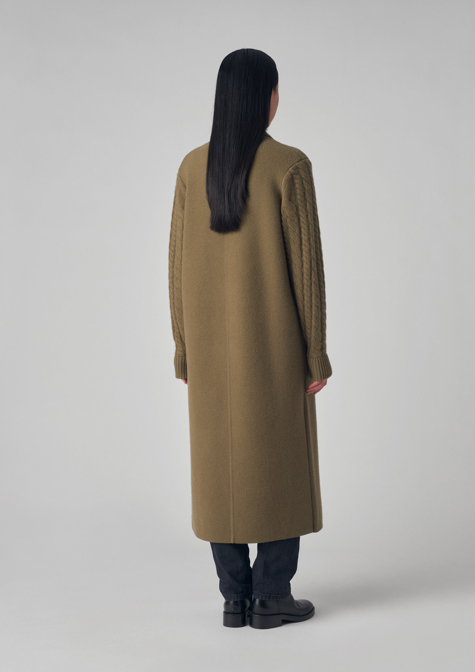 Car Coat in Cashmere - Olive - CO Collections