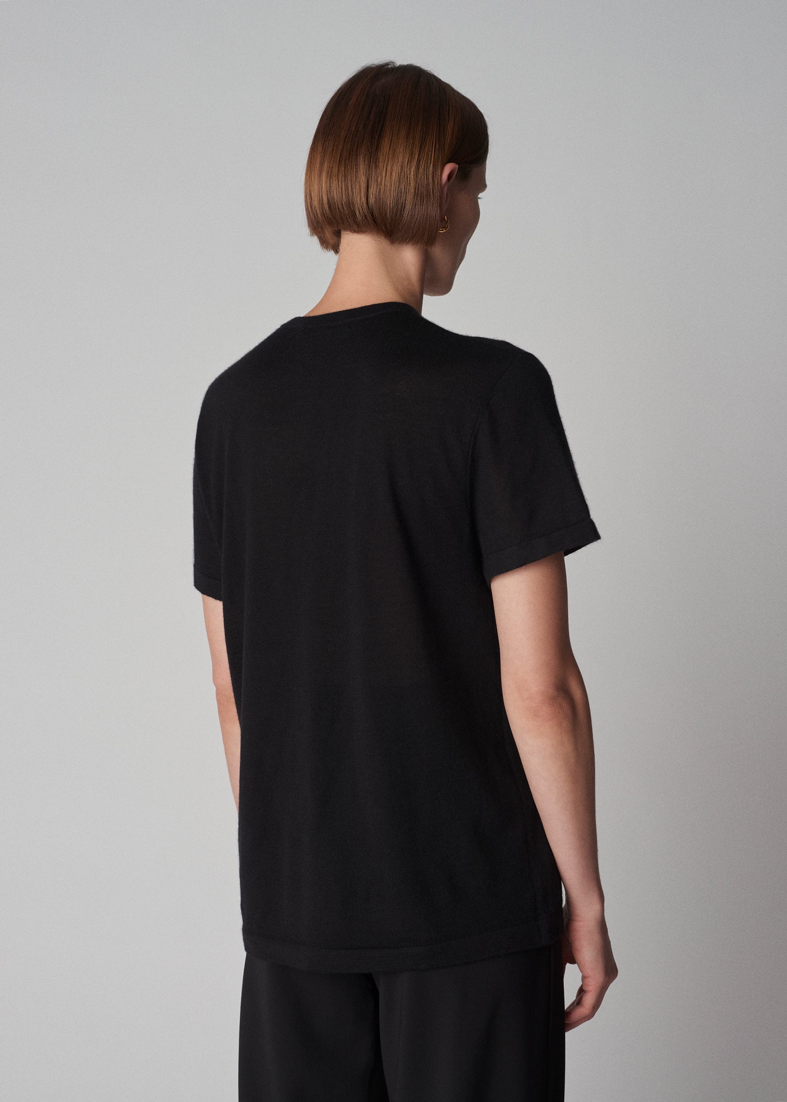 T-Shirt in Fine Cashmere - Black