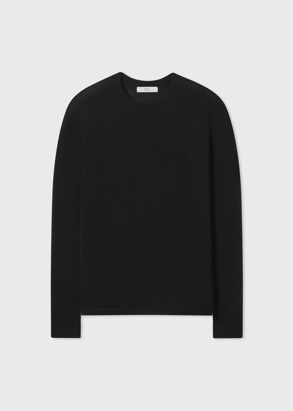 Long Sleeve Crew in Fine Cashmere - Black - CO