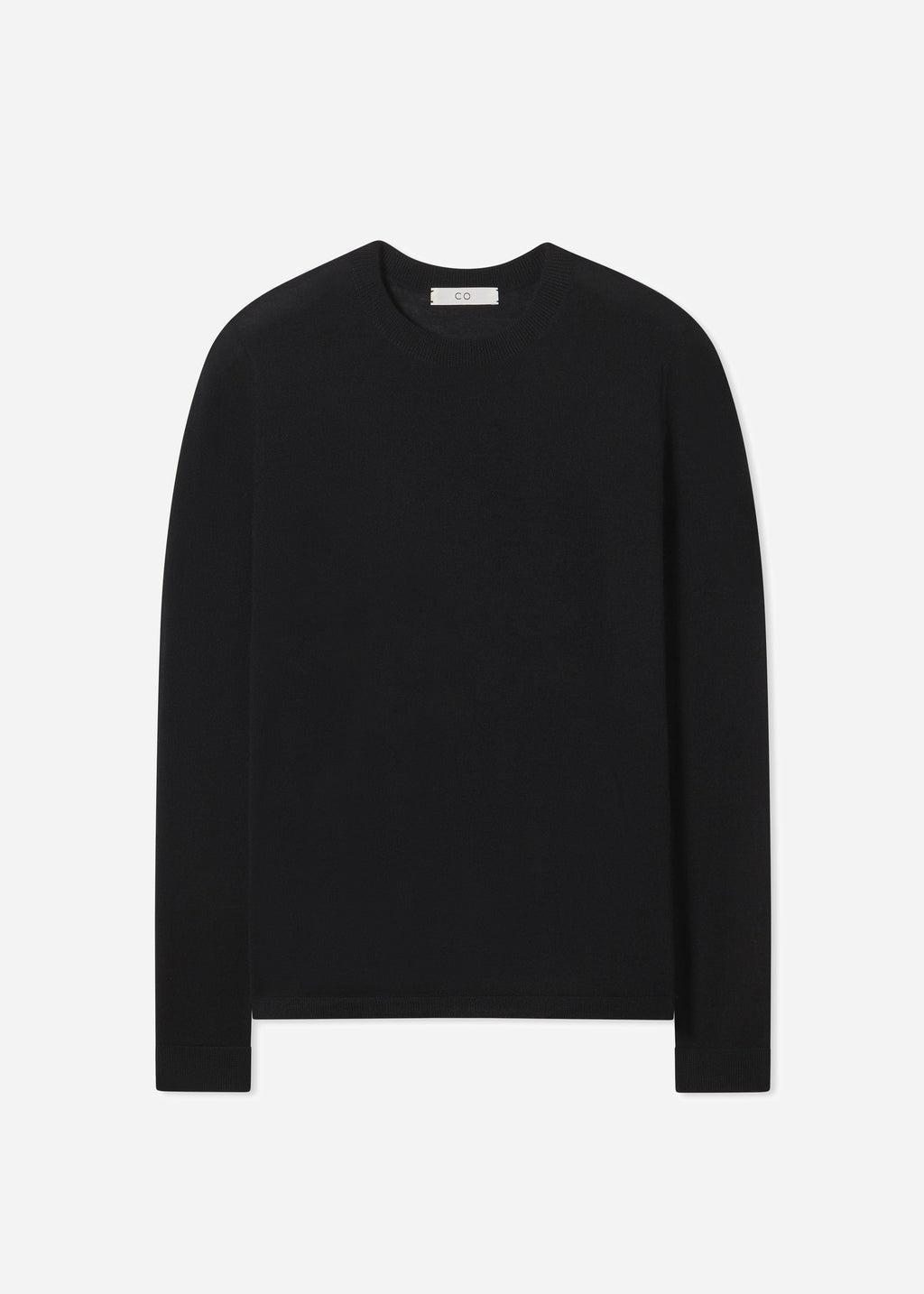 Long Sleeve Crew in Fine Cashmere - Black - CO