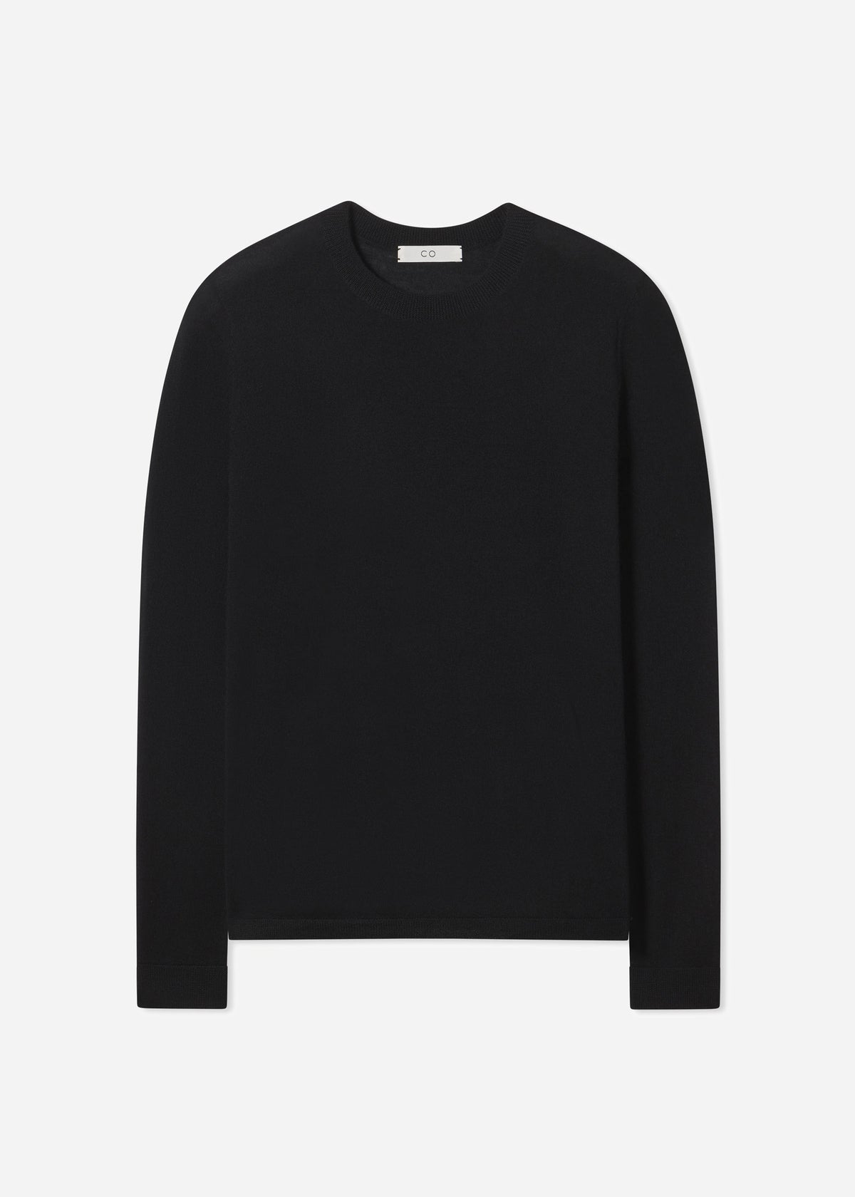 Long Sleeve Crew in Fine Cashmere - Black, image 4 of 4