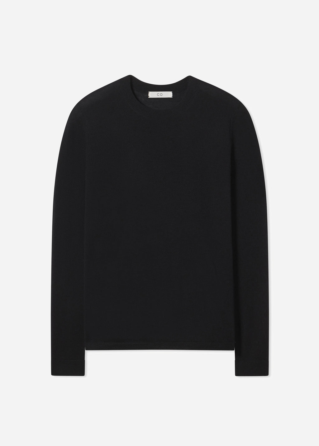 Long Sleeve Crew in Fine Cashmere - Black - CO