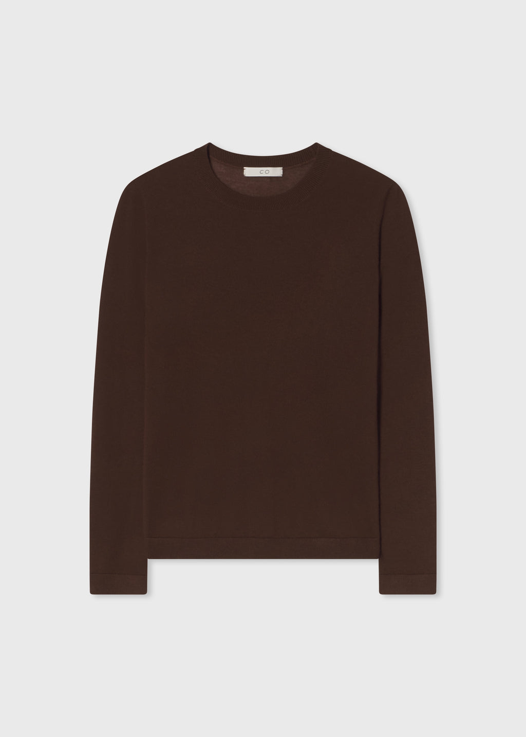 Long Sleeve Crew in Fine Cashmere - Brown - CO