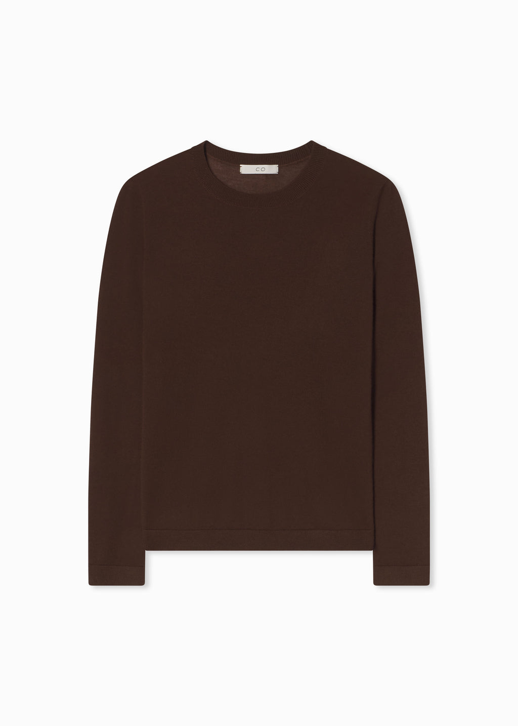Long Sleeve Crew in Fine Cashmere - Brown - CO