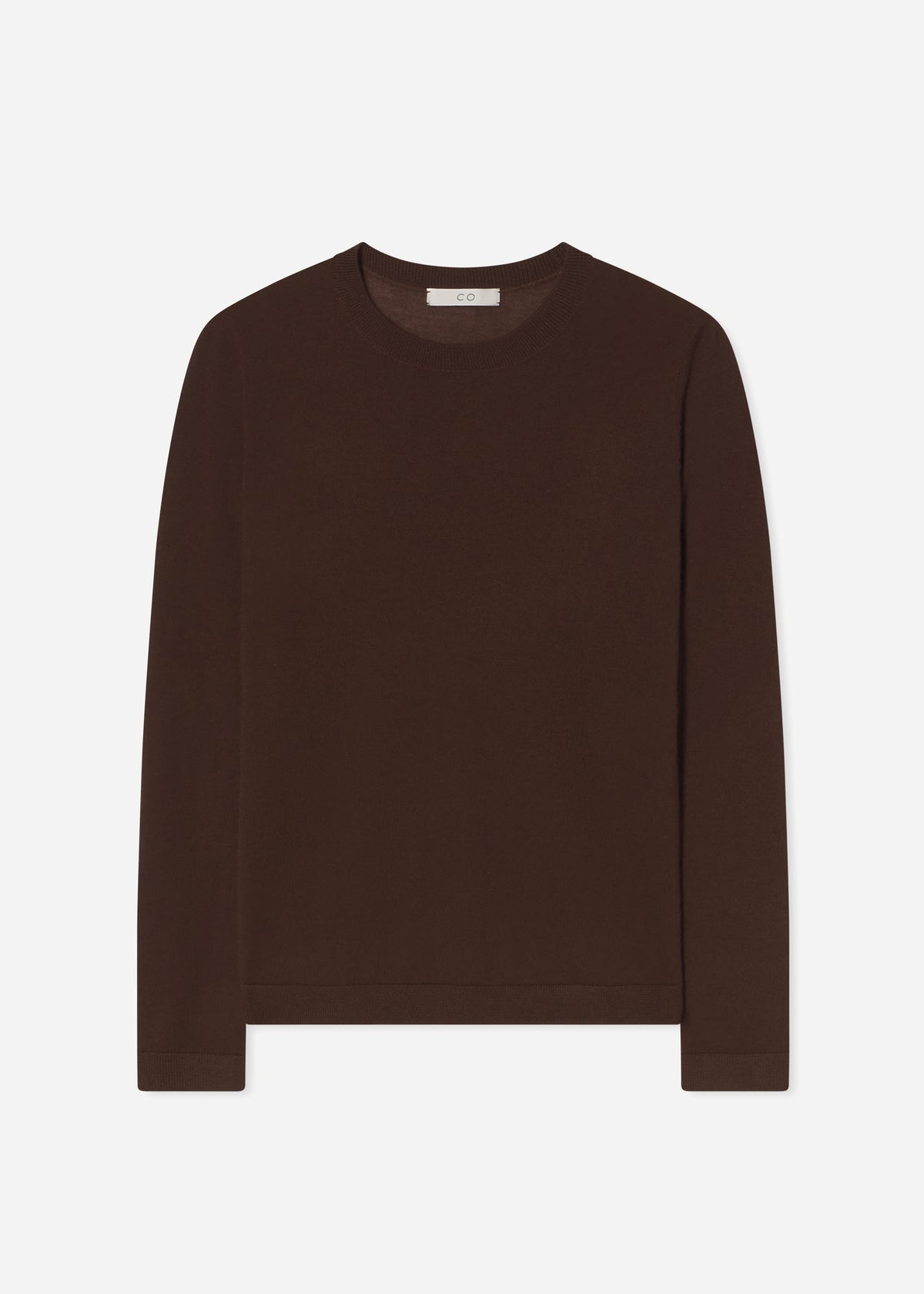 Long Sleeve Crew in Fine Cashmere - Chocolate, image 4 of 4