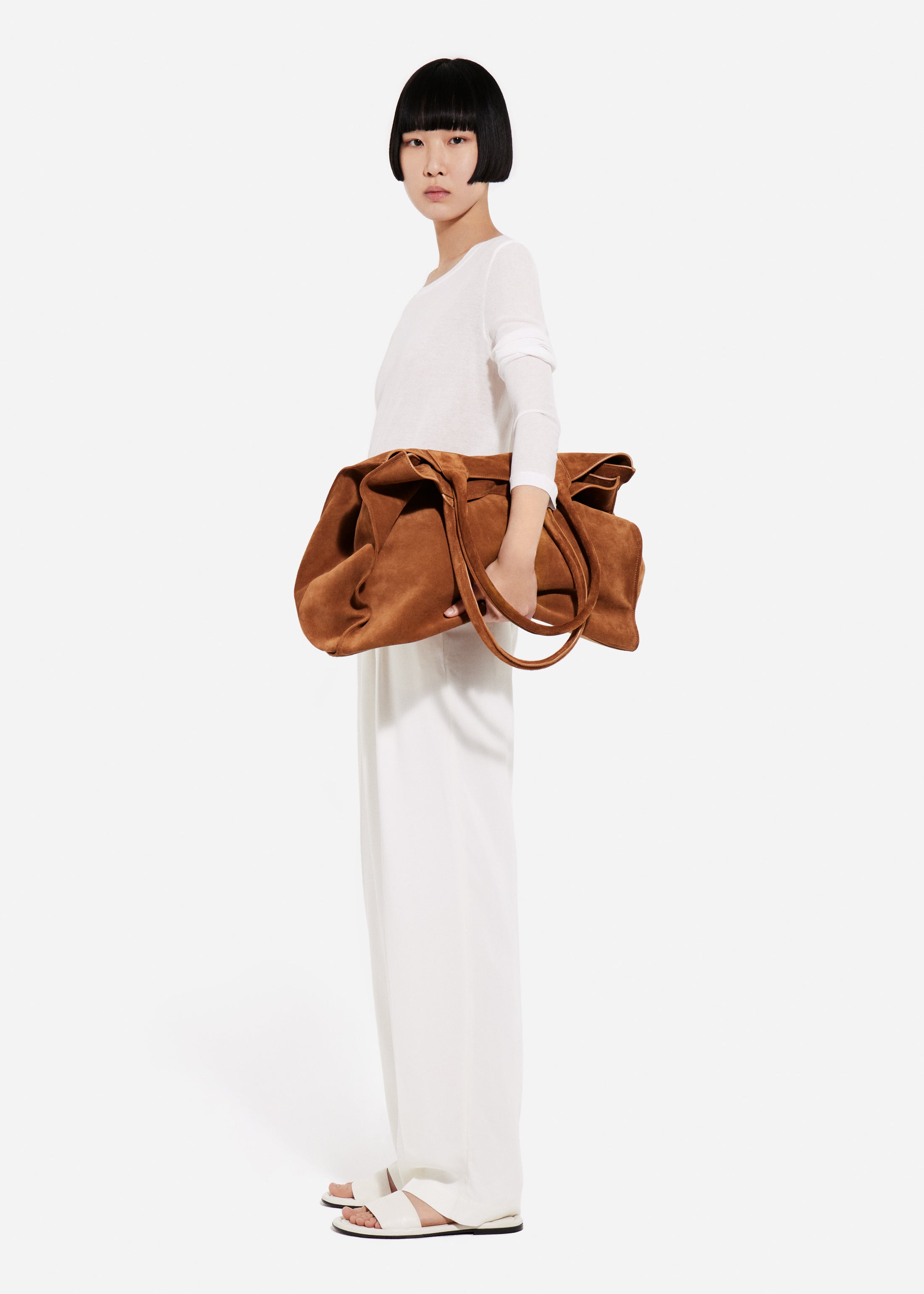 Long Sleeve Crew in Fine Cashmere - Ivory