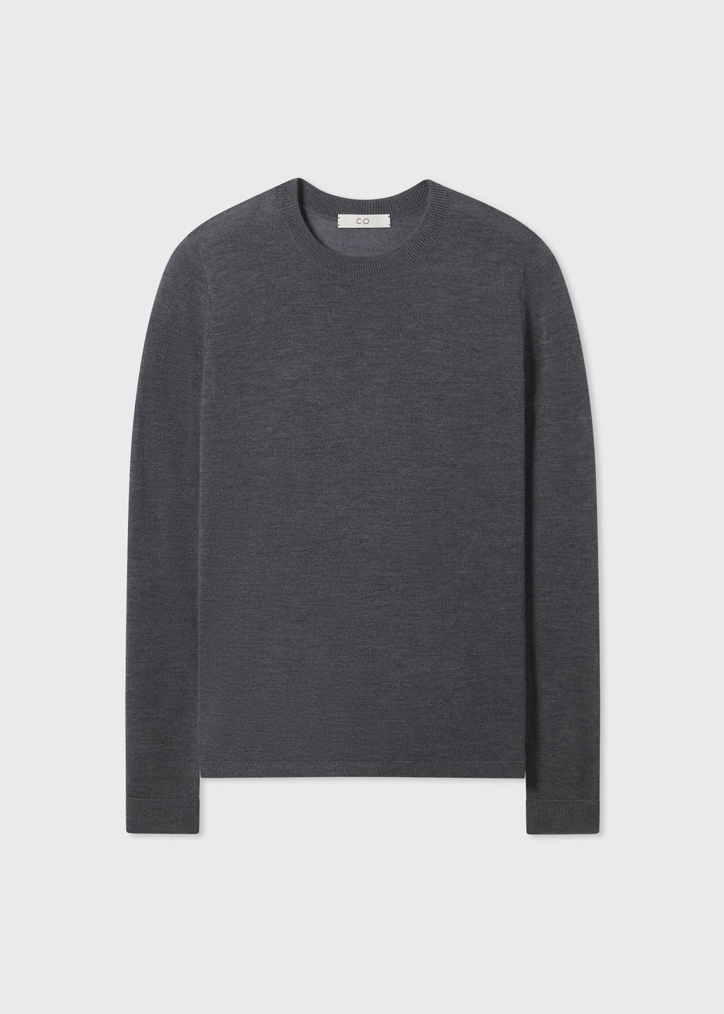 Long Sleeve Crew in Fine Cashmere - Grey - CO