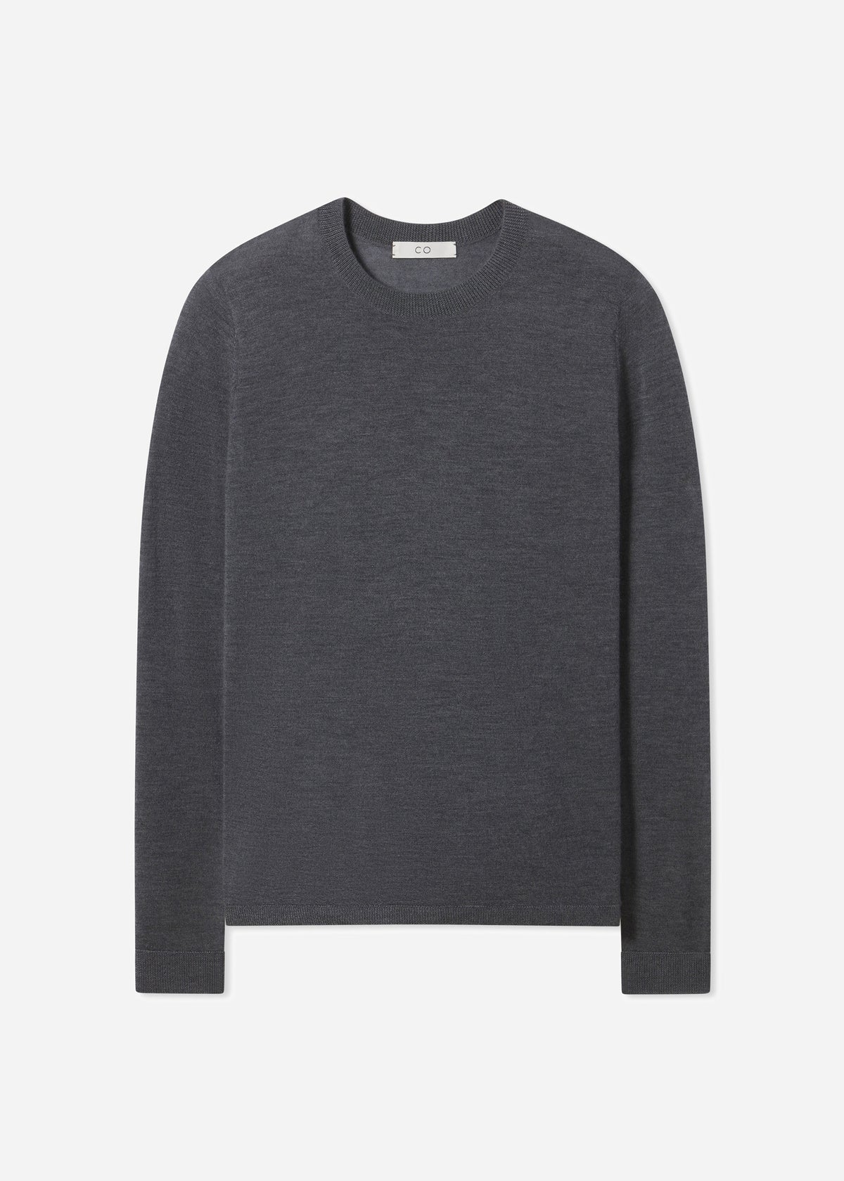 Long Sleeve Crew in Fine Cashmere - Grey, image 3 of 3