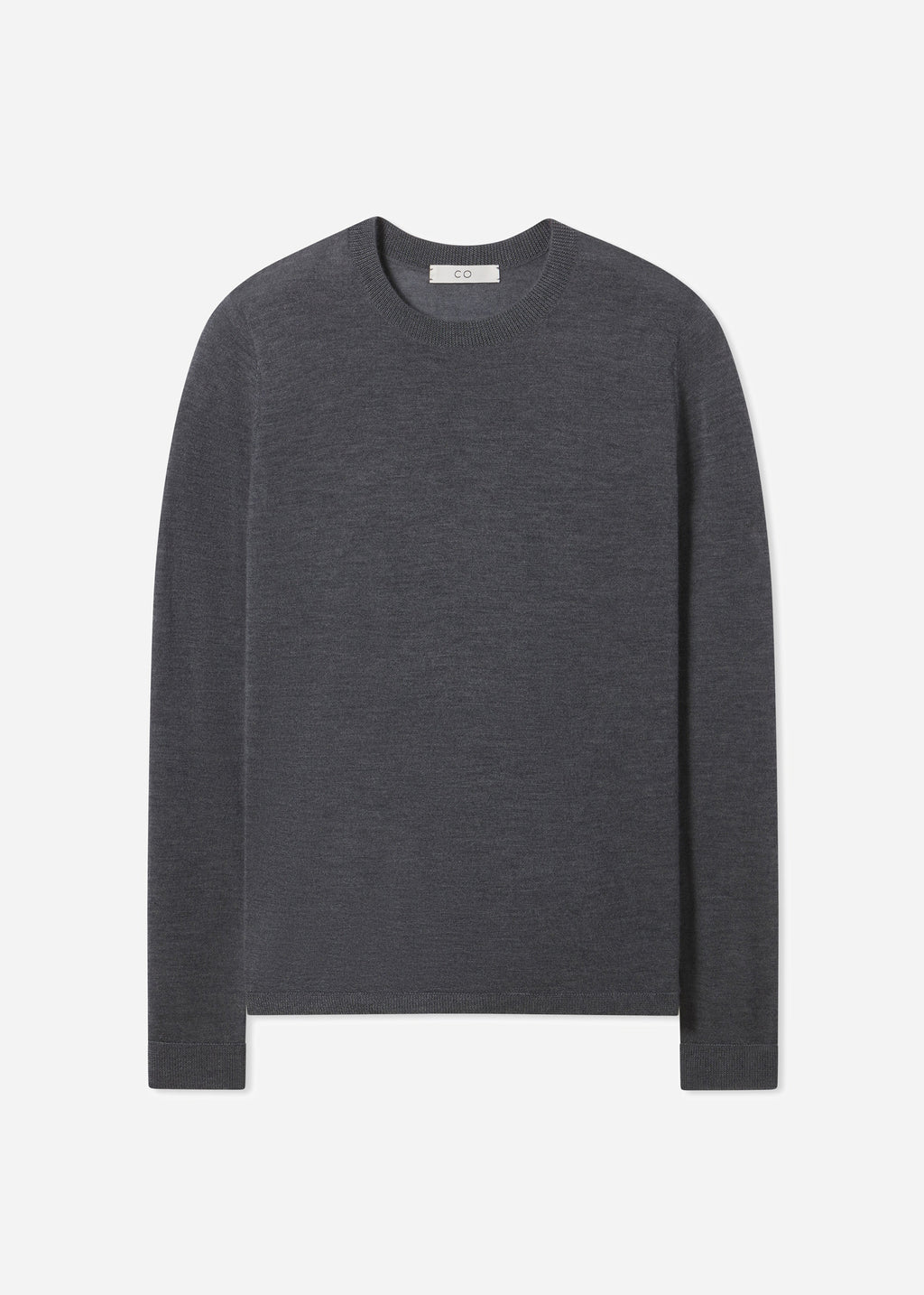 Long Sleeve Crew in Fine Cashmere - Grey - CO