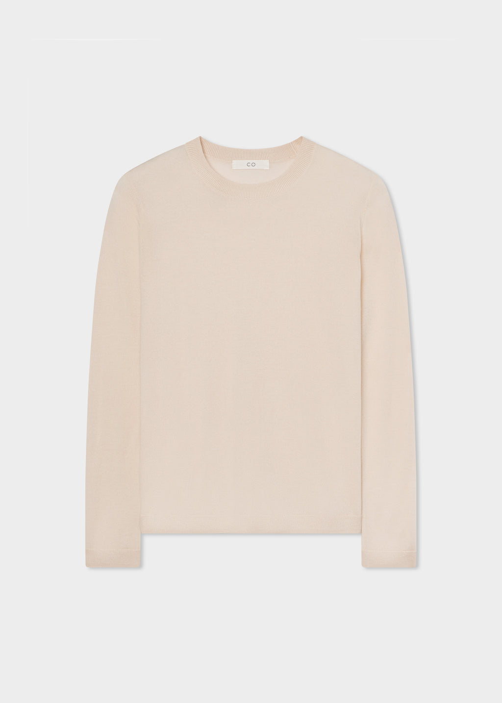 Long Sleeve Crew in Fine Cashmere - Whisper Pink - CO