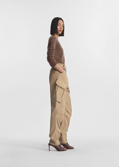 Military Cargo Pant in Cotton Twill- Camel, image 2 of 5