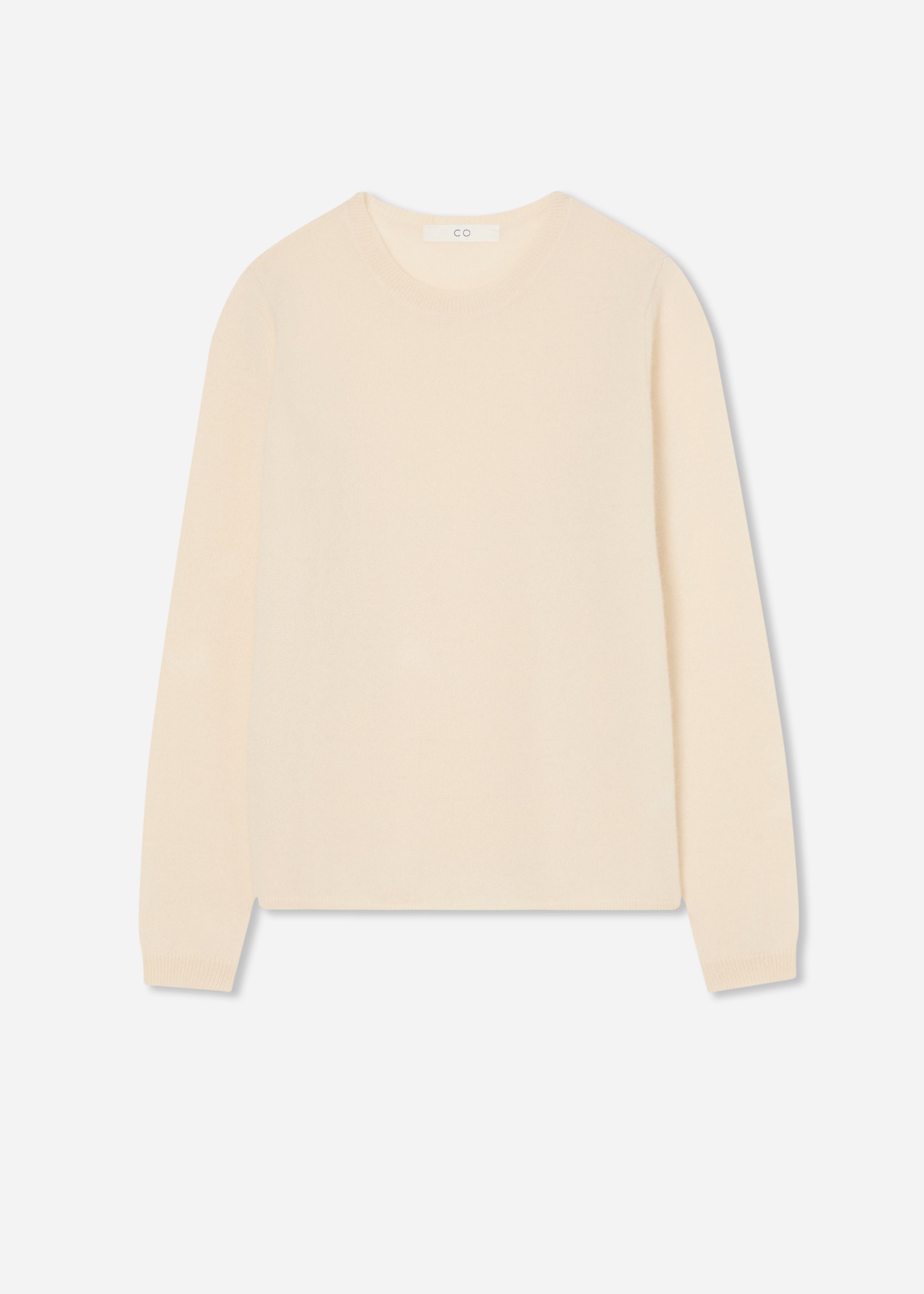 Crewneck Long Sleeve Sweater in Cashmere Silk - Ivory