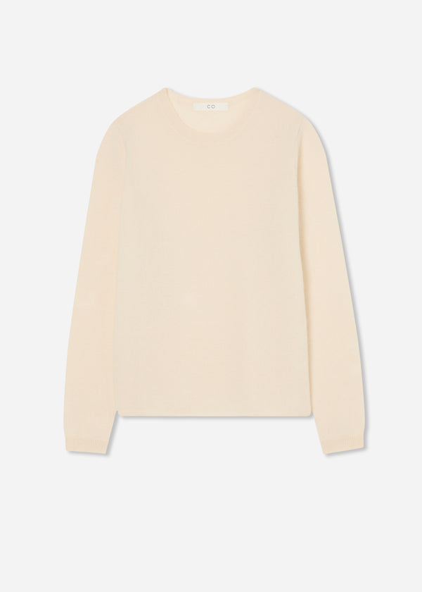 Crewneck Sweater in Cashmere Silk - Ivory - CO