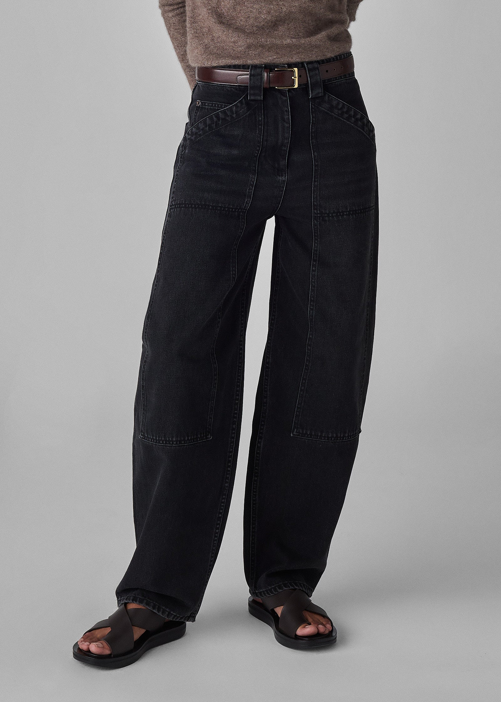 Denim Patch Pocket Pant - Black