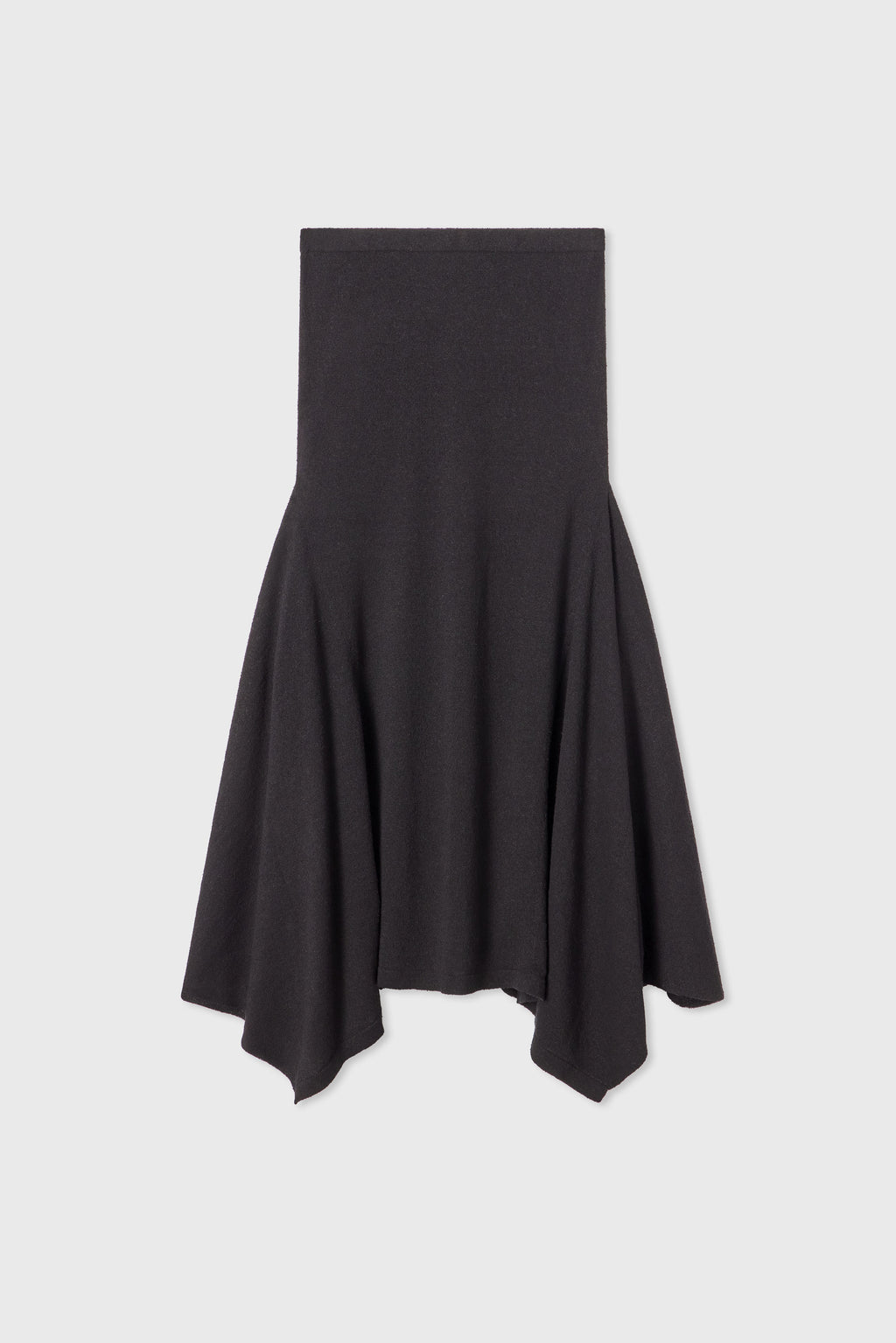 Flared Midi Skirt in Silk Linen - Black - CO