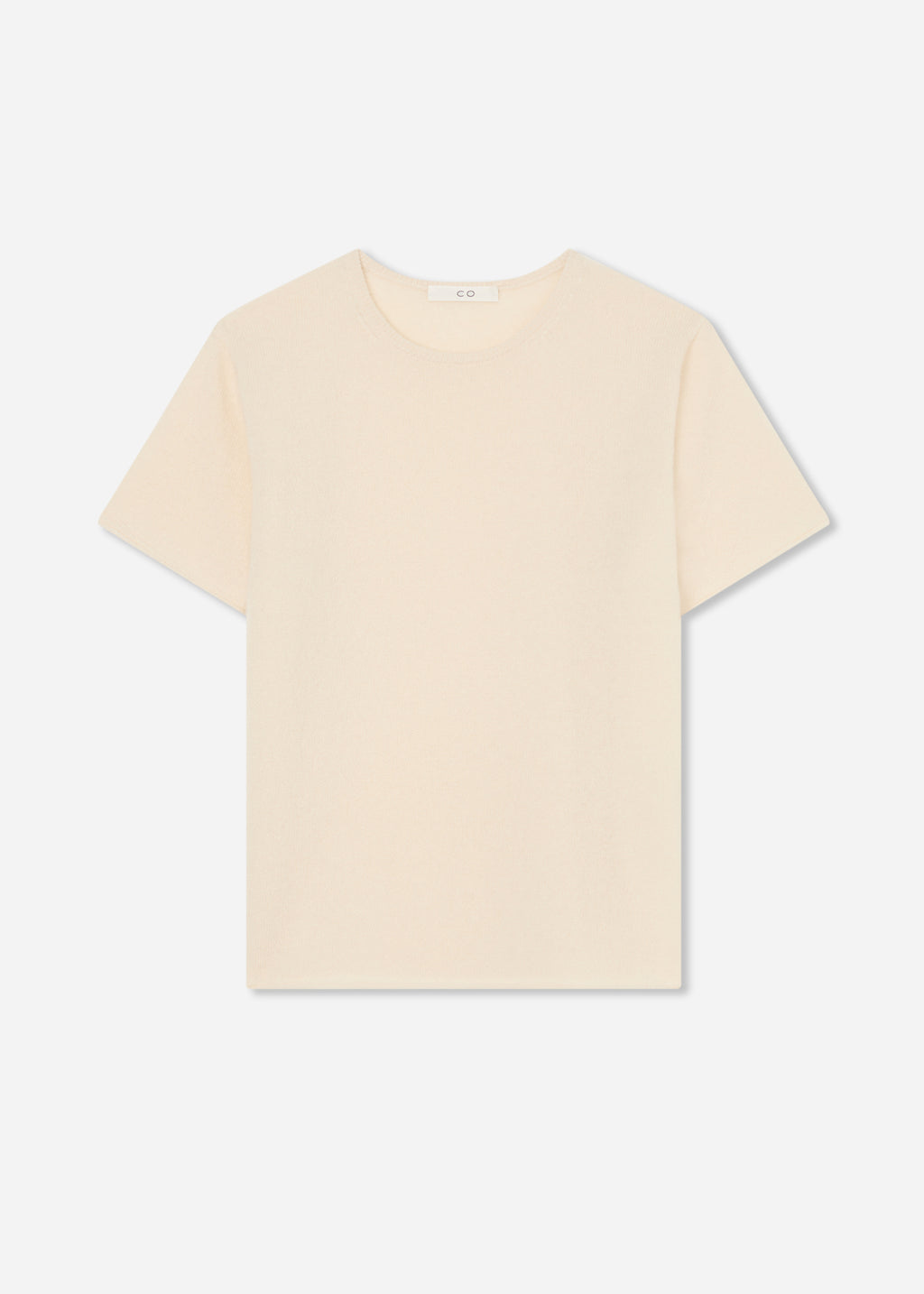Short Sleeve T-Shirt in Silk Cashmere - Ivory - CO