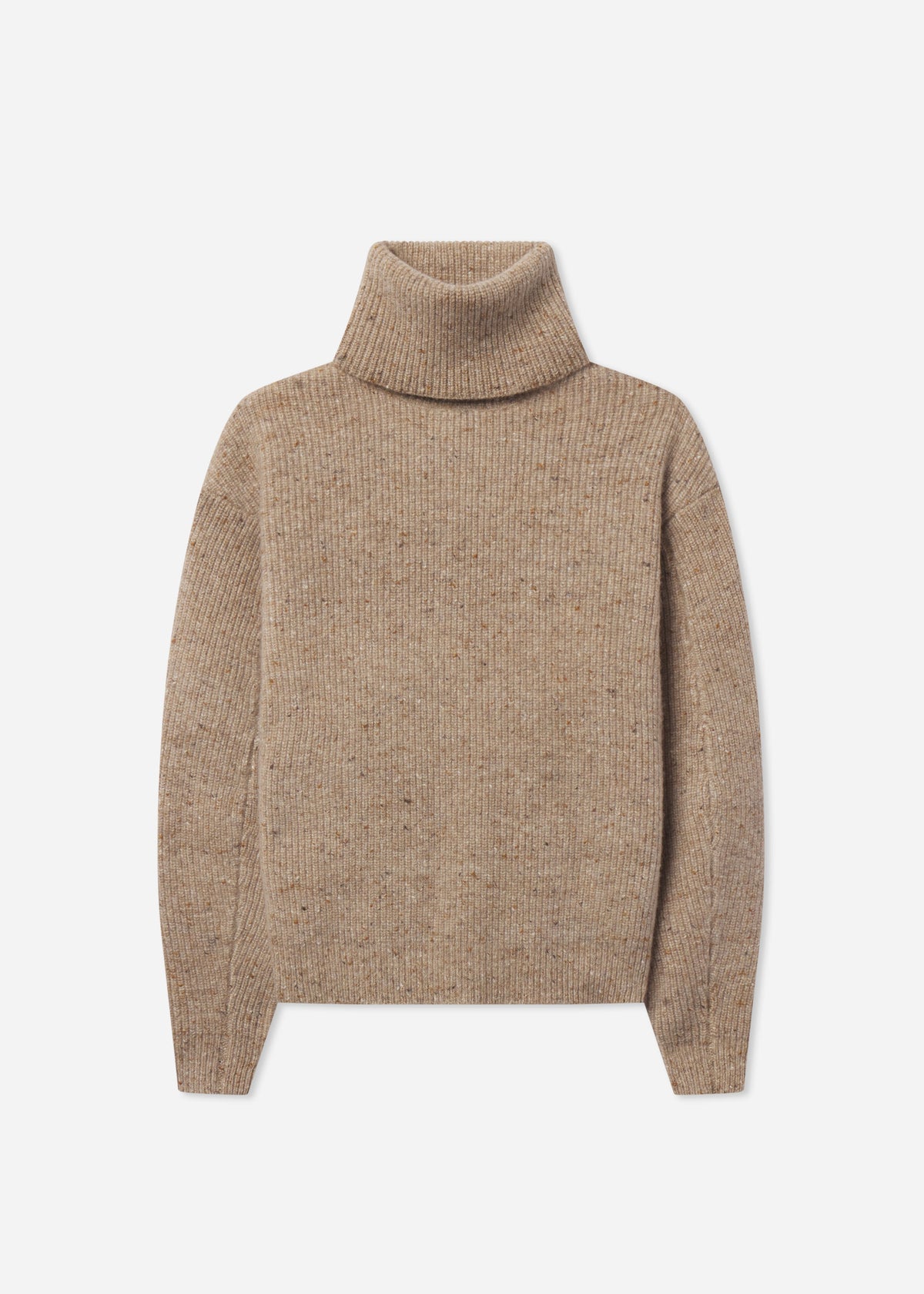 Oversized Turtleneck Sweater in Cashmere Blend - Antelope, image 4 of 4