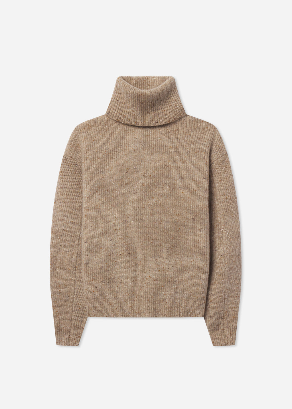 Oversized Turtleneck Sweater in Cashmere Blend - Antelope, image 4 of 4