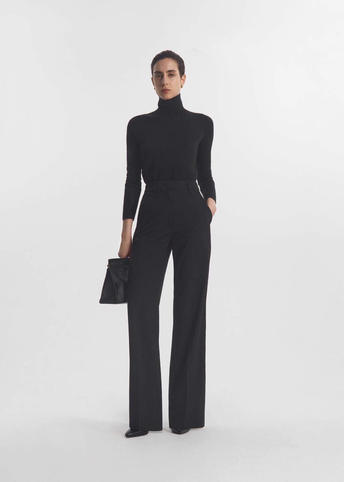 Slim Turtleneck in Fine Cashmere - Black, image 1 of 6