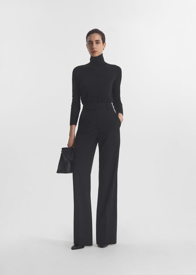 Slim Turtleneck in Fine Cashmere - Black, image 1 of 6
