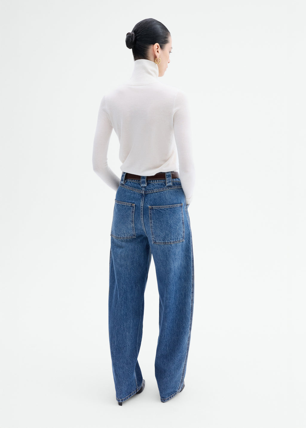 Slim Turtleneck in Fine Cashmere - Ivory - CO