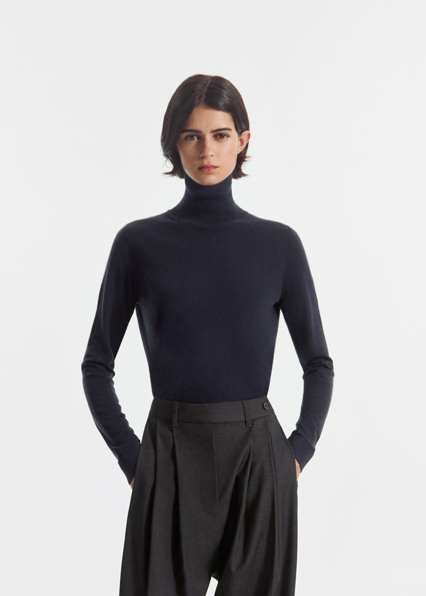 Slim Turtleneck in Fine Cashmere - Nocturne - CO
