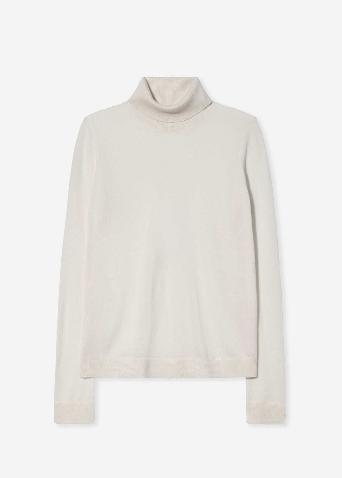 Slim Turtleneck in Fine Cashmere - Ivory, image 3 of 3