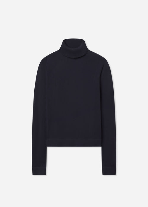 Slim Turtleneck in Fine Cashmere - Nocturne, image 5 of 5