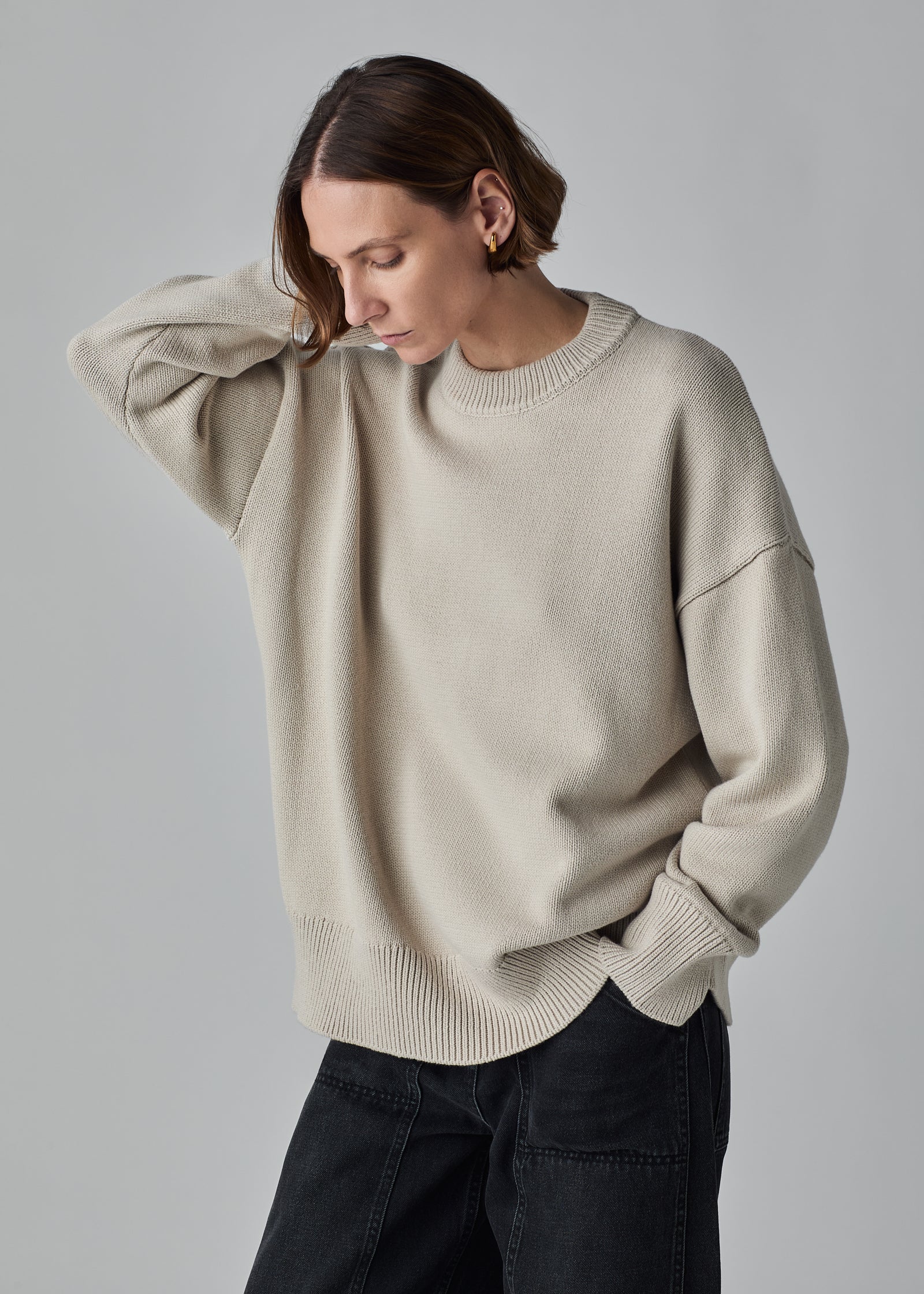 Boyfriend Crew in Cotton Knit