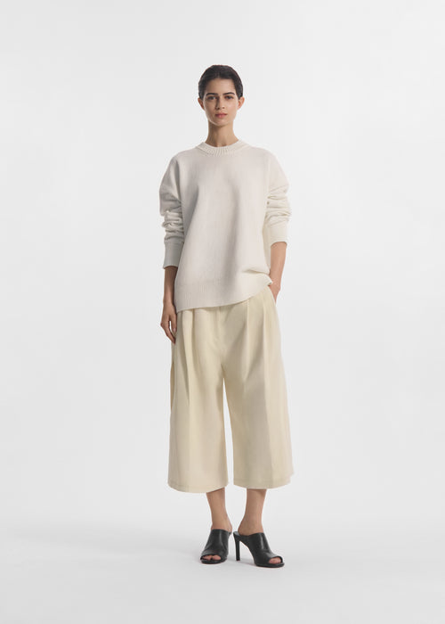 Pleated Culotte in Linen - Pearl, image 2 of 5