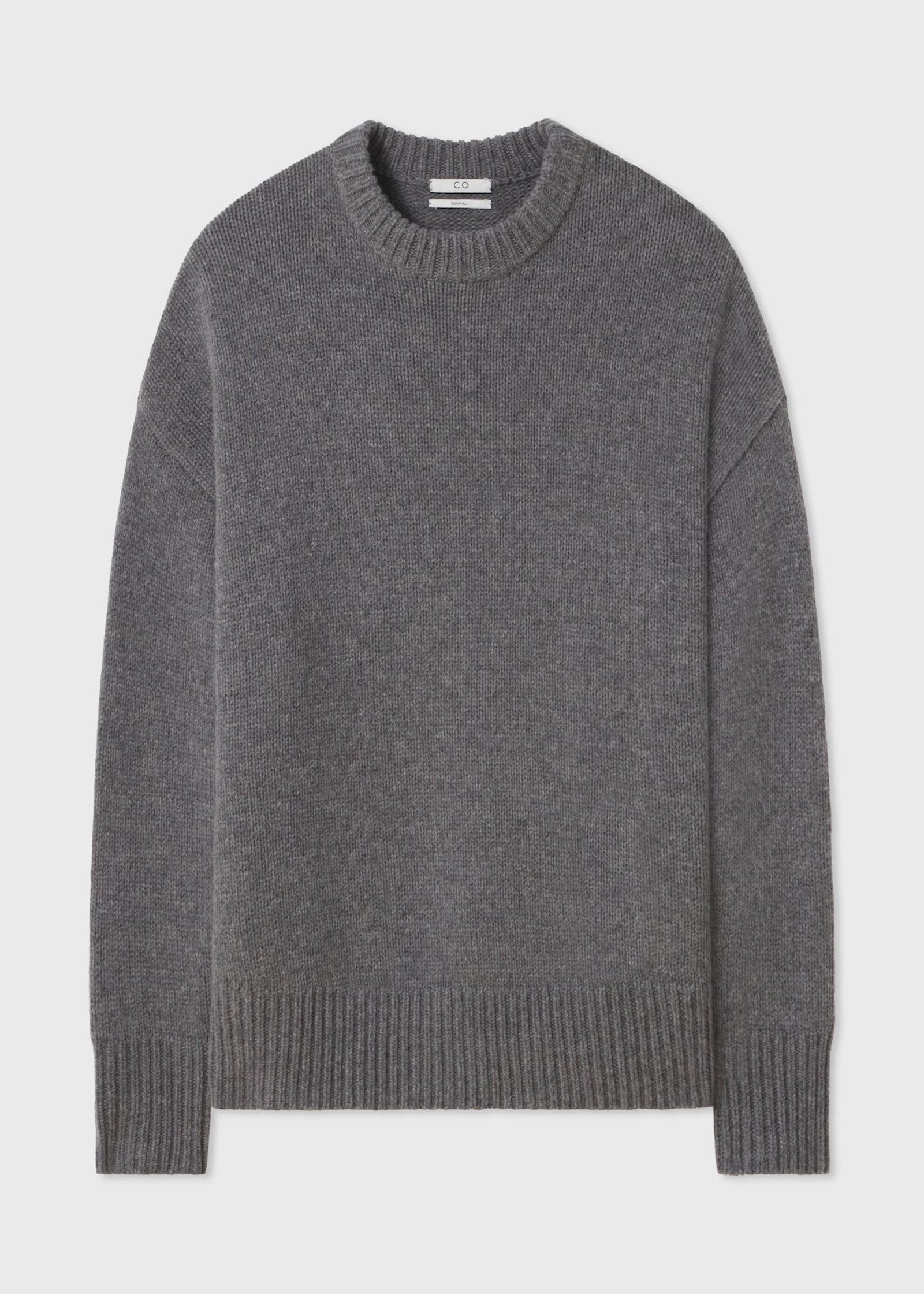 Boyfriend Crew Neck in Wool Cashmere - Grey