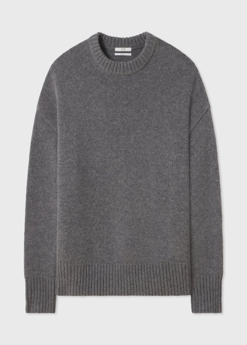 Boyfriend Crew Neck in Wool Cashmere - Grey - CO