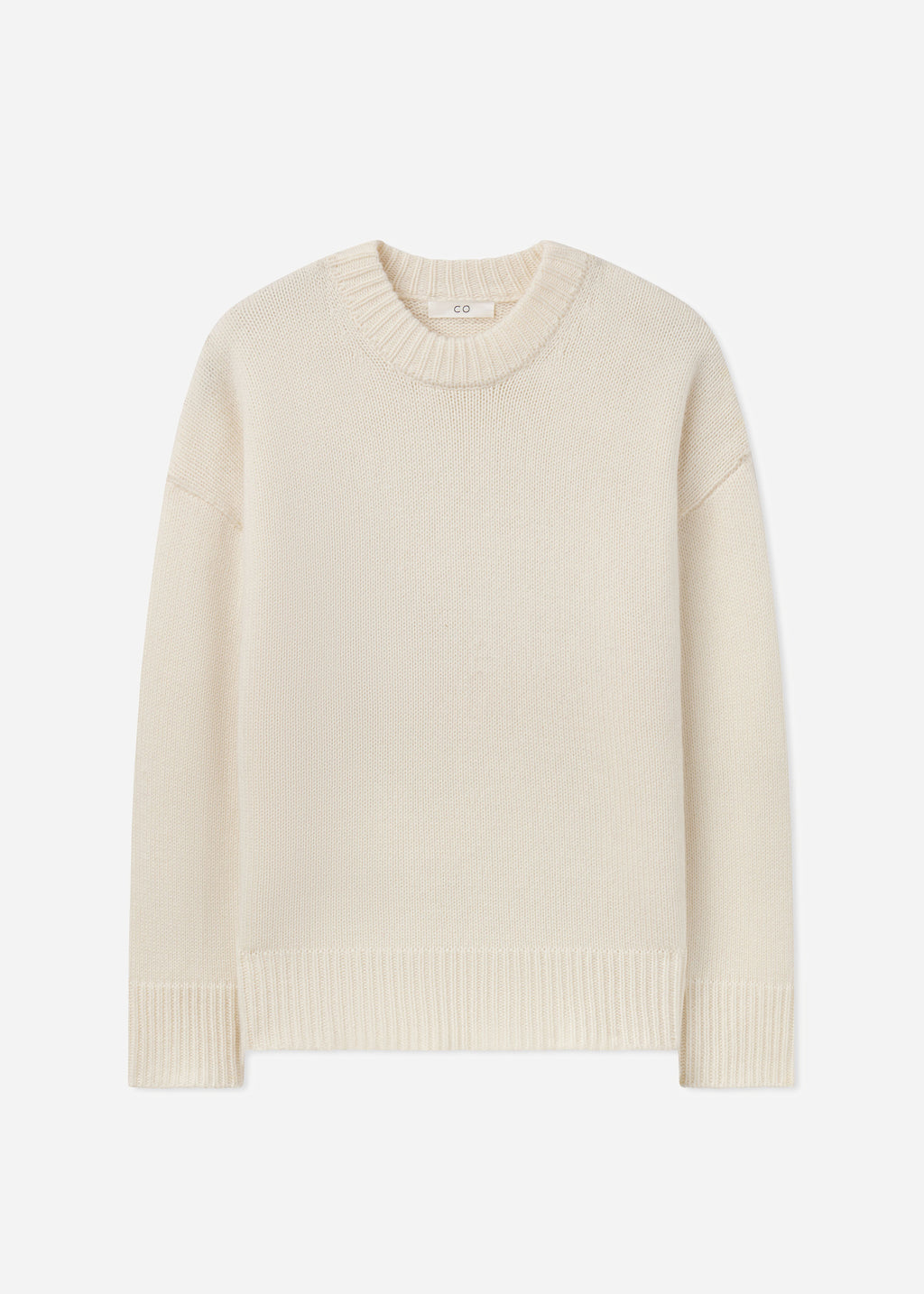 Boyfriend Crew Sweater in Wool Cashmere - Ivory - CO