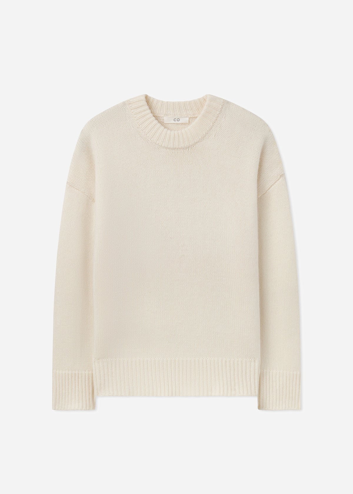Boyfriend Crew Sweater in Wool Cashmere - Ivory, image 4 of 4