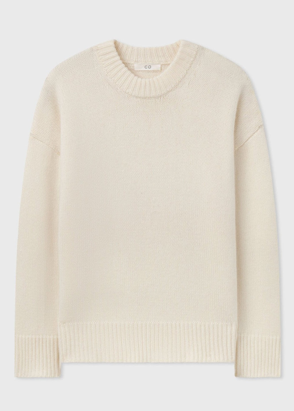 Boyfriend Crew Neck in Wool Cashmere - Ivory - CO